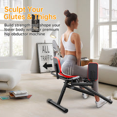 Hip Abductor Machine for Home Gym | Glute & Thigh Exercise Equipment, Inner Thigh & Outer Thigh Sculpting, Glute Machine for Women, Leg Abductor Machine, Booty Builder for Butt Workout