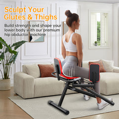 Hip Abductor Machine for Home Gym | Glute & Thigh Exercise Equipment, Inner Thigh & Outer Thigh Sculpting, Glute Machine for Women, Leg Abductor Machine, Booty Builder for Butt Workout