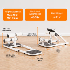 S3 Hip Thrust Machine with High Resistance - Deep Squat Machine for Women, Adjustable Glutes Trainer Machine, Multipurpose Glute Bench for Glutes Workout Machine for Home Gym