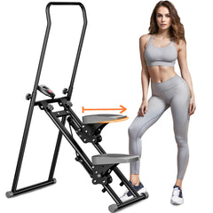 Climber & Stepper for Exercise, Full Body Workout Machine with Adjustable Incline, 300LBS Capacity, Rope and Pulley Resistance System, No Hydraulic Oil Heat Degradation, LCD Monitor for Home Gym Cardiorespiratory Fitness Intensive Training treadmill