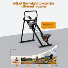 Climber & Stepper for Exercise, Full Body Workout Machine with Adjustable Incline, 300LBS Capacity, Rope and Pulley Resistance System, No Hydraulic Oil Heat Degradation, LCD Monitor for Home Gym Cardiorespiratory Fitness Intensive Training treadmill