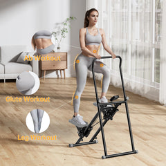Climber & Stepper for Exercise, Full Body Workout Machine with Adjustable Incline, 300LBS Capacity, Rope and Pulley Resistance System, No Hydraulic Oil Heat Degradation, LCD Monitor for Home Gym Cardiorespiratory Fitness Intensive Training treadmill